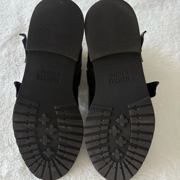 Black Leather Ankle Boots with Buckle Detail - Picture 5 of 6